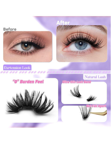 Pestañas en Racimo Ojo de Gato LASHGLSO - 180 Racimos Negros