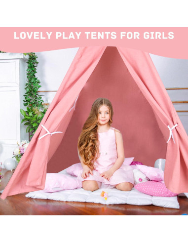 6 Tiendas Teepee Rosa MBJZSL con Luces 10FT para Niños