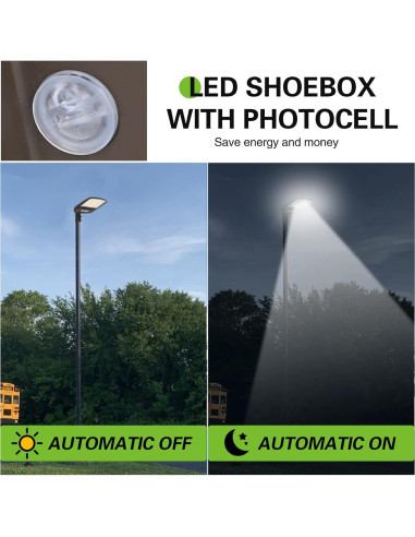 Luz LED de Estacionamiento Hykolity 200W con Fotocélula 45000lm