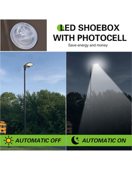 Luz LED de Estacionamiento Hykolity 200W con Fotocélula 45000lm