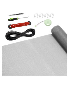 Kit de Reparación de Pantalla de Ventana FLYZZZ 48x300cm Gris