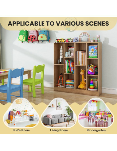 Estantería de Libros Costzon 5 Cubos 104 cm Madera Natural