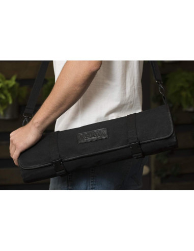 Funda de Cuchillos Asaya de Lona Negra - 10 Espacios