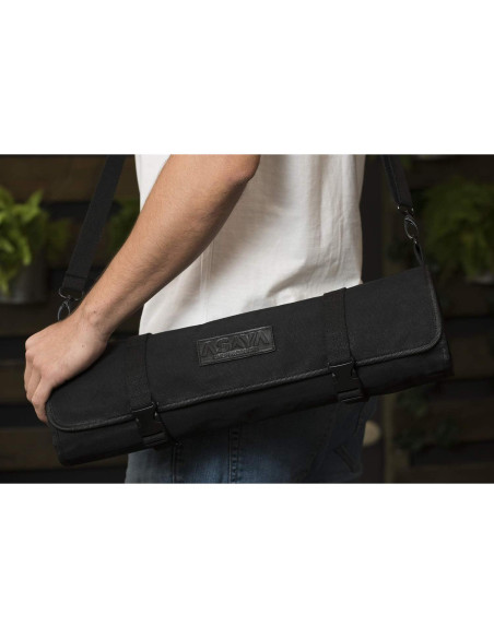 Funda de Cuchillos Asaya de Lona Negra - 10 Espacios
