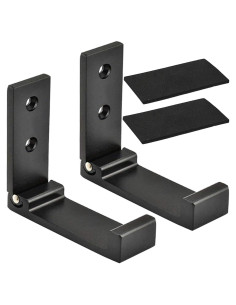 Ganchos de abrigo plegables Latomex 2 unidades aluminio negro