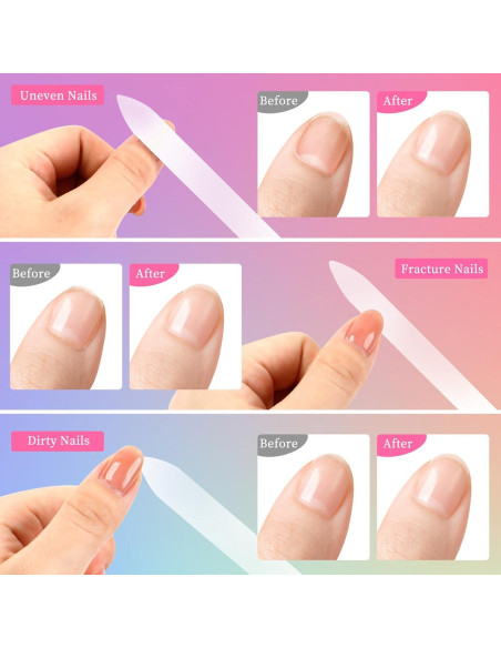 Juego de Limas de Uñas de Cristal YINGJEE 3 Pcs 180/320