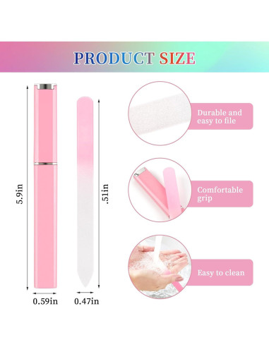 Juego de Limas de Uñas de Cristal YINGJEE 3 Pcs 180/320