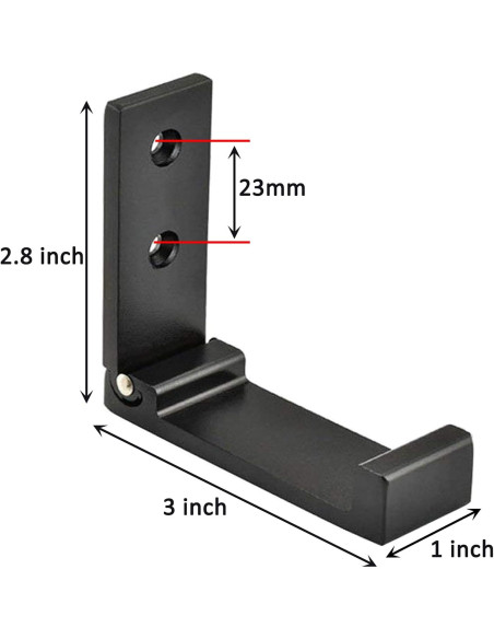 Ganchos de abrigo plegables Latomex 2 unidades aluminio negro