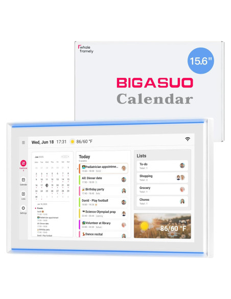 Calendario Digital BIGASUO 15.6" Pantalla Táctil Full HD Calendario Digital BIGASUO 15.6" Pantalla Táctil Full HD