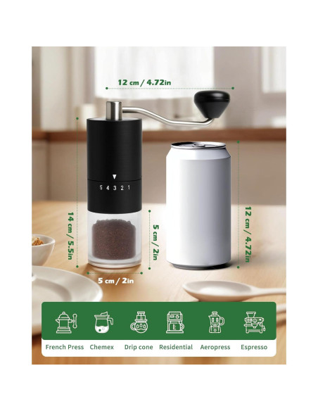 Molino de Café Manual Matrjestice con Muela de Cerámica 272g