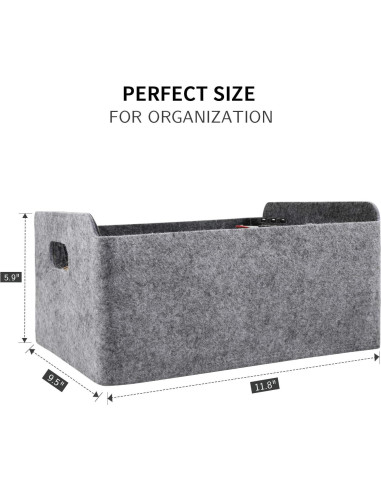 Cesta de Almacenamiento Plegable Welaxy Fieltro 30x24cm Carbón