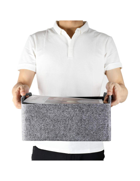 Cesta de Almacenamiento Plegable Welaxy Fieltro 30x24cm Carbón