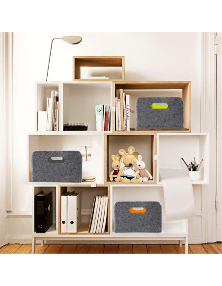 Cesta de Almacenamiento Plegable Welaxy Fieltro 30x24cm Carbón