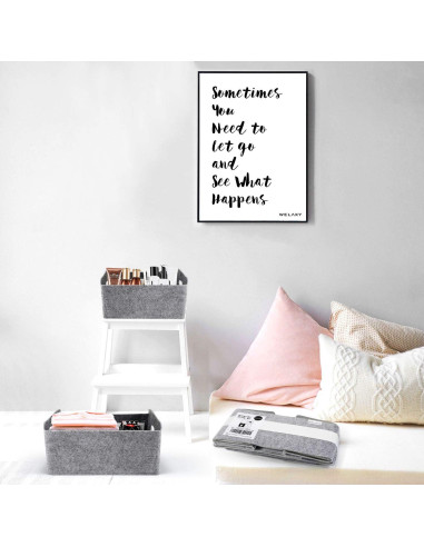 Cesta de Almacenamiento Plegable Welaxy Fieltro 30x24cm Carbón