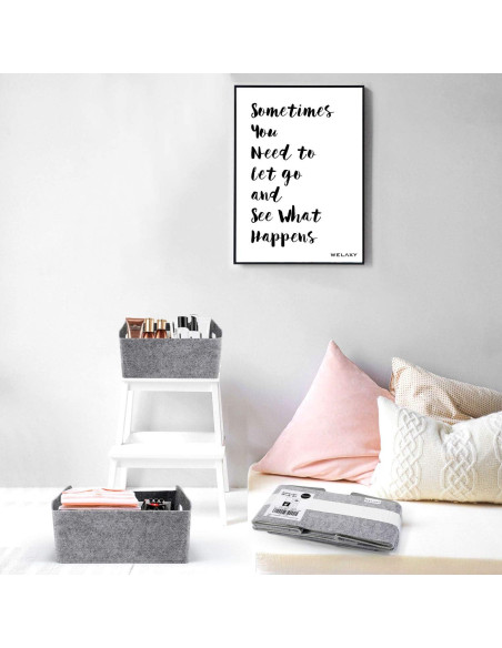 Cesta de Almacenamiento Plegable Welaxy Fieltro 30x24cm Carbón