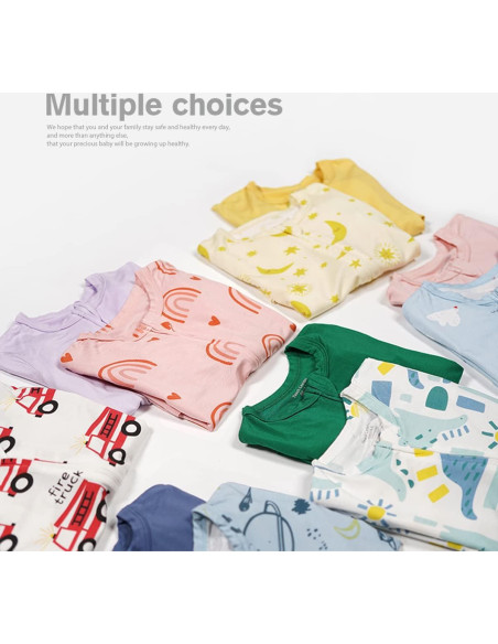 Pijamas de Viscosa de Bambú para Bebés - 2 Piezas Verde Dinosaurio