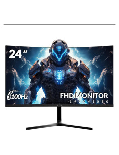 Monitor Curvo ZZA 24" FHD 1080P 100Hz VA con Luz Azul