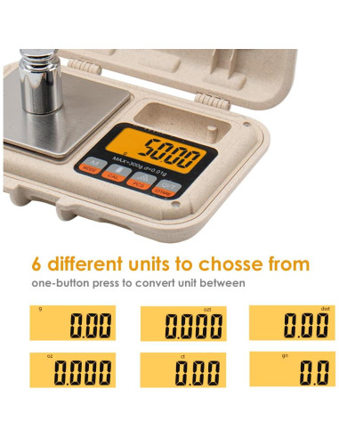 Báscula Digital de Gramos UNIWEIGH UN1-300 300g 0.01g Portátil