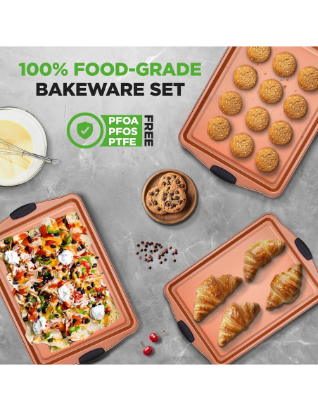 Set de 3 Bandejas para Hornear NutriChef Antiadherente