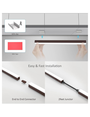 Iluminación LED Bajo Gabinete Leetdud 16 Pulgadas 4 Pcs Bronce