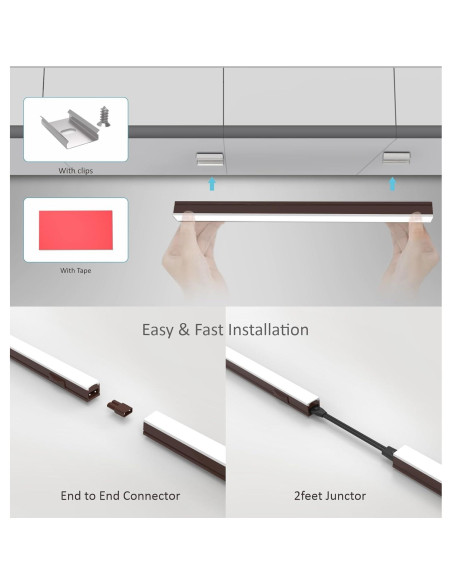 Iluminación LED Bajo Gabinete Leetdud 16 Pulgadas 4 Pcs Bronce