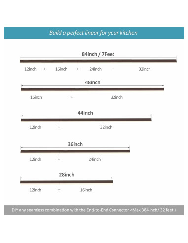 Iluminación LED Bajo Gabinete Leetdud 16 Pulgadas 4 Pcs Bronce