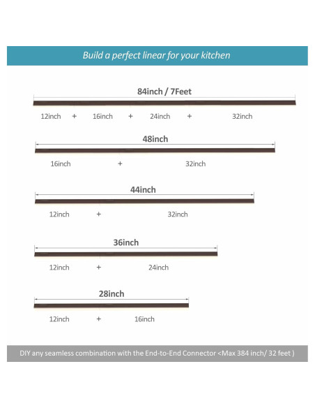 Iluminación LED Bajo Gabinete Leetdud 16 Pulgadas 4 Pcs Bronce