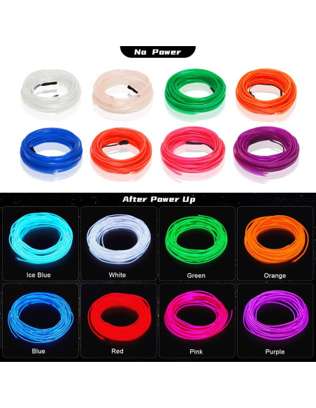 Tira LED EL FICOLPO 3M Naranja para Decoración Interior de Coche