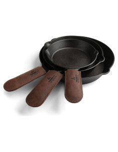 Cubierta de Mango de Sartén de Cuero Cast Leather Co. - 3 Piezas