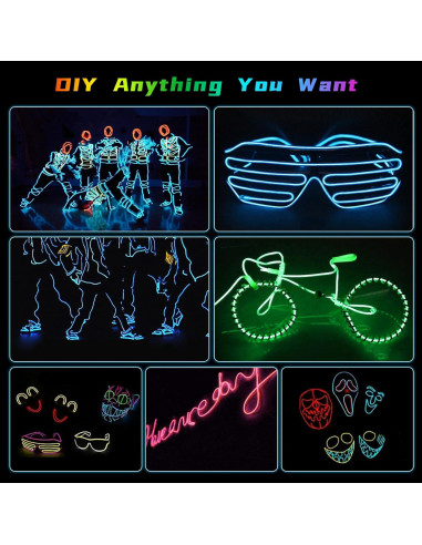 Tira LED EL FICOLPO 3M Naranja para Decoración Interior de Coche