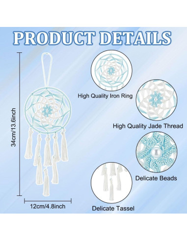 Kit de Atrapasueños DIY INFUNLY 3 Piezas Boho Decoración