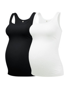 Camiseta de Maternidad PACBREEZE Sin Mangas Cuello U S-XL