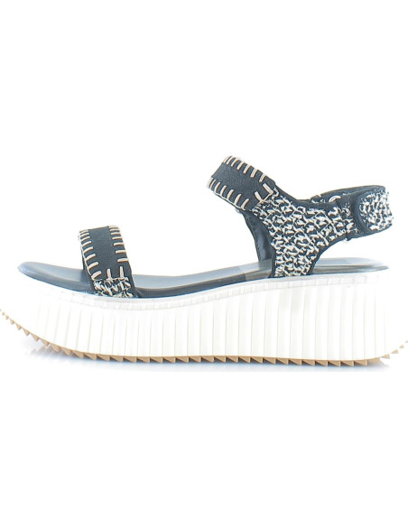 Sandalia de Velcro Dolce Vita Debra Mujeres Nubuck Negro/Blanco