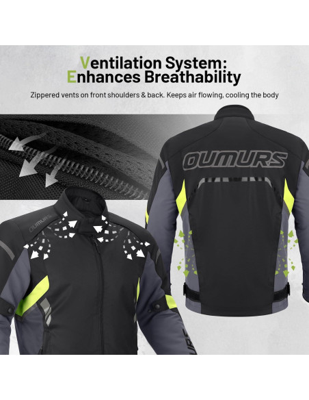 Chaqueta de Motocicleta Impermeable para Hombre con Armadura CE