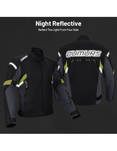 Chaqueta de Motocicleta Impermeable para Hombre con Armadura CE