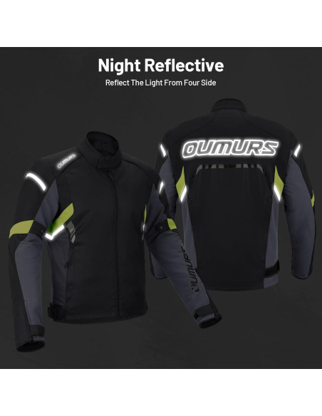 Chaqueta de Motocicleta Impermeable para Hombre con Armadura CE