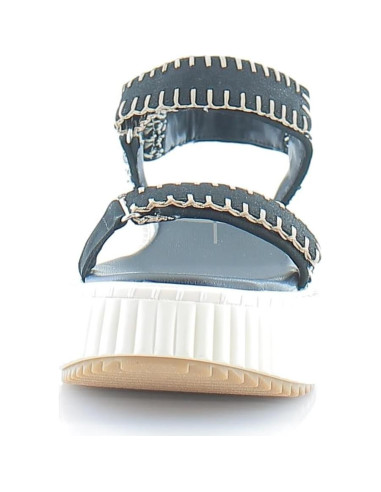 Sandalia de Velcro Dolce Vita Debra Mujeres Nubuck Negro/Blanco