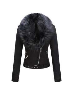 Chaqueta de Cuero Sintético Bellivera Mujer Forrada Sherpa