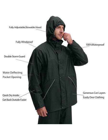 Traje de Lluvia para Hombres Navis Marine XX-Large Verde Oscuro