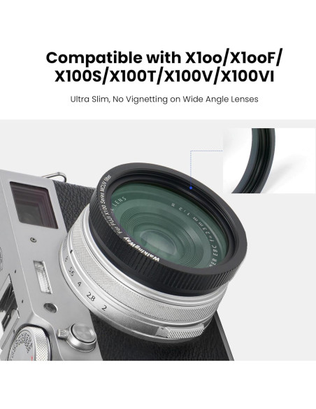 Filtro UV Walkingway para Fujifilm X100 - Protección HD Negra