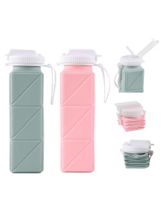 Botellas de Agua Plegables 620ml SHAZANOOR - Reutilizables y A Prueba de Fugas