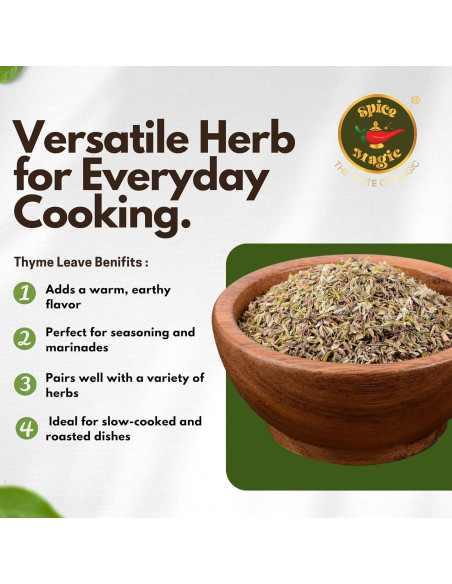 Hojas de Tomillo Secas Spice Magic - 113 g | Hierba Gourmet 100% Natural