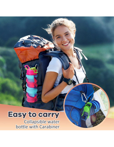 Botellas de Agua Plegables Sunnyray 14 Pack 500ml Silicona