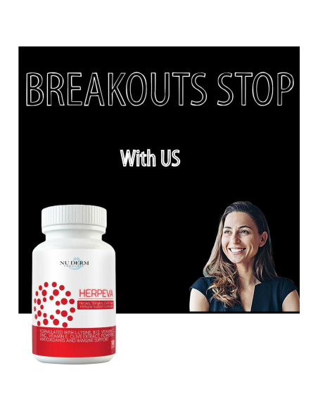 Suplemento Herpeva Relief Plus 180 Cápsulas - Tratamiento Natural Herpes Labial