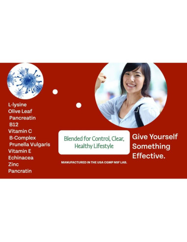 Suplemento Herpeva Relief Plus 180 Cápsulas - Tratamiento Natural Herpes Labial