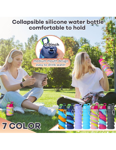 Botellas de Agua Plegables Sunnyray 14 Pack 500ml Silicona