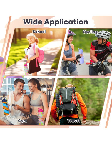 Botellas de Agua Plegables Sunnyray 14 Pack 500ml Silicona