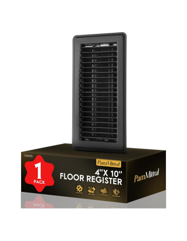 Registro de Piso 4x10 PamMittul Negro, Acero Resistente al Óxido