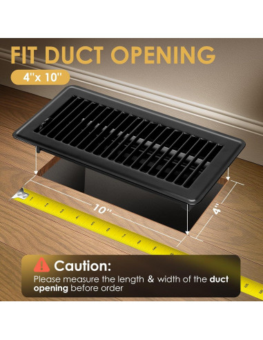 Registro de Piso 4x10 PamMittul Negro, Acero Resistente al Óxido