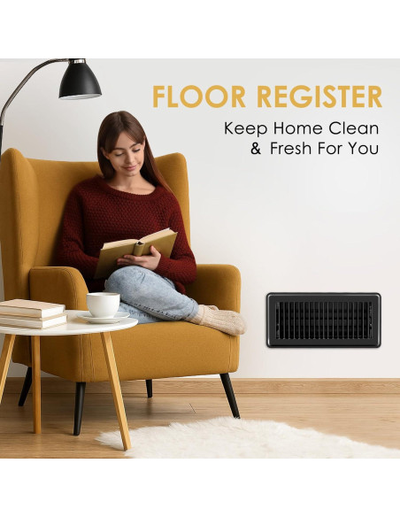 Registro de Piso 4x10 PamMittul Negro, Acero Resistente al Óxido